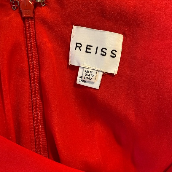 Reiss Red Ruffle Short Mini Odessa Dress, size 10 - Picture 7 of 9